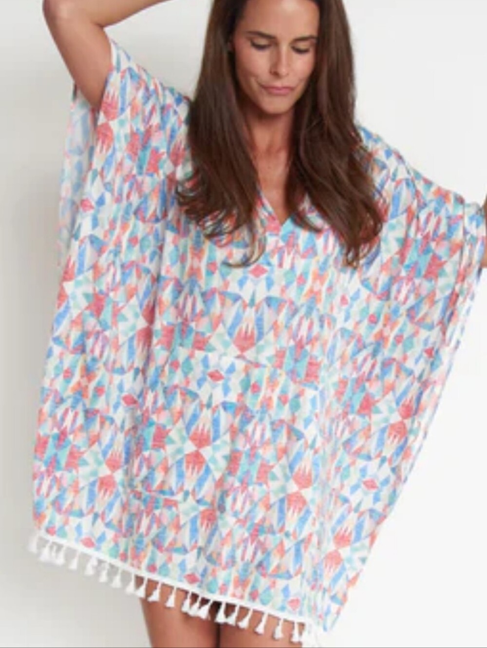 NWT Elsie & Zoey Kaleidescope Hodded Swim/Beach Cover Up    Size OS